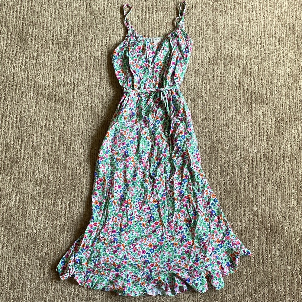 J. Crew Floral Spaghetti-Strap Midi Sundress